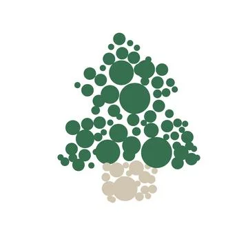 Christmas Tree Circle textured seamless pattern design Stock Illustration