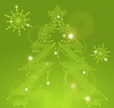 Christmas Tree from circuit board Stock Illustration