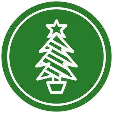Christmas tree circular icon Stock Illustration