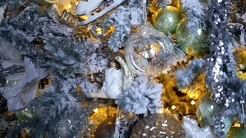 Christmas tree close-up Stock Footage 85493682