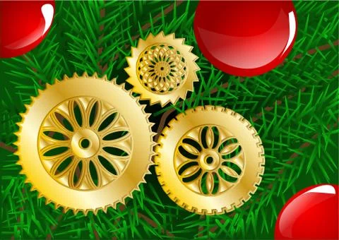 Christmas tree. close up Stock Illustration