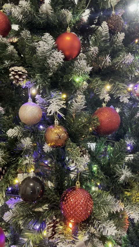 Christmas tree close up vertical background Stock Footage 295008818