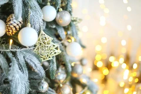 Christmas tree close-up without people Stock Photos