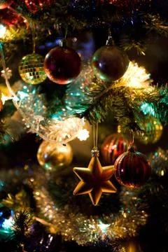 Christmas tree closeup Foto stock