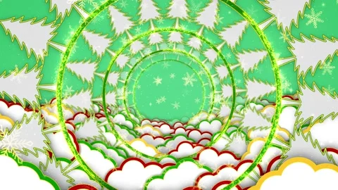 Christmas Tree Clouds Background Vidéo 204145490