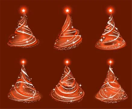 Christmas Tree Collection Stock Illustration