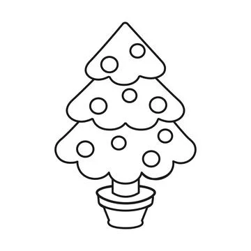 Christmas tree. Coloring page. Vector illustration Stock-Illustration