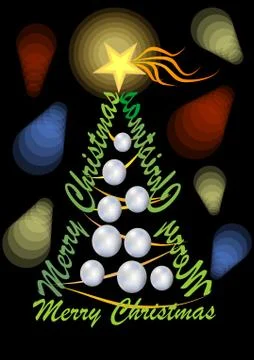 Christmas tree composed from letters Stock Illustration