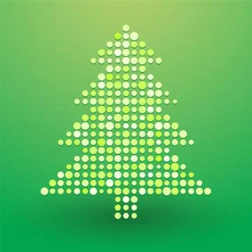 Christmas tree composed of polka dots Stock Illustration