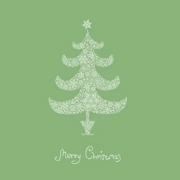 Christmas tree, composed from snowflakes. vector, eps8 Иллюстрация