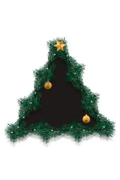 Christmas tree concept. Creative winter layout made with evergreen tree Stock Illustration