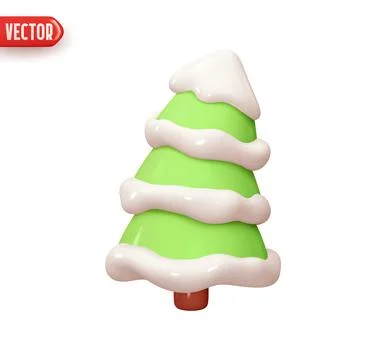 Christmas tree. Cone pine tree. Holiday decoration element. Festive Christmas Stock Illustration