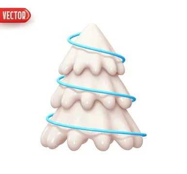 Christmas tree. Cone pine tree. Holiday decoration element. Festive Christmas Stock Illustration