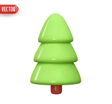 Christmas tree. Cone pine tree. Holiday decoration element. Festive Christmas Stock Illustration