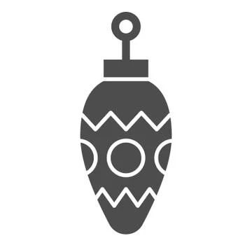 Christmas tree cone solid icon. Glass toy pine cone vector illustration isolated 库存插图