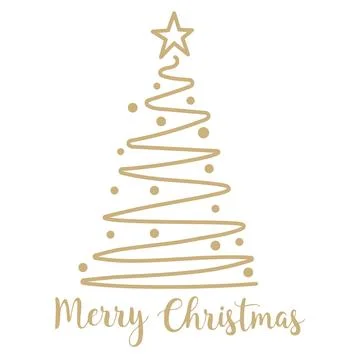 Christmas tree. Continuous one line drawing. Vector illustration Editable s.. Stock Illustration