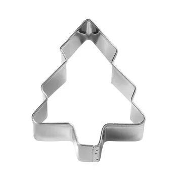 Christmas tree cookie baking pan isolated on white Stock Photos
