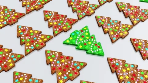 Christmas Tree Cookies Vídeo Stock 143035444