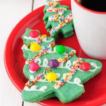 Christmas Tree Cookies Stock Photos