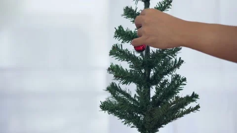 Christmas tree with copy space, space for text. Merry Christmas Concept Stock Footage 144274493