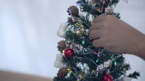 Christmas tree with copy space, space for text. Glittering effect. Stock Footage 144274606