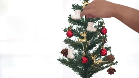 Christmas tree with copy space, space for text. Merry Christmas Concept Stock Footage 144274610