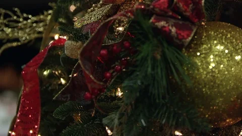 Christmas tree covered in decorations Stock Footage 71753012