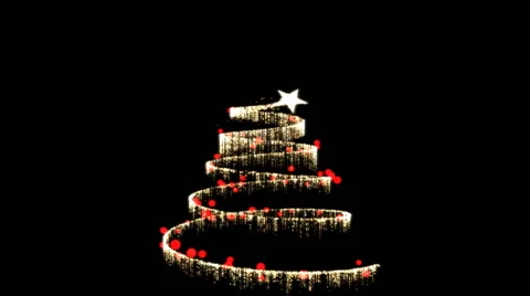 Christmas Tree Creation Gold/Red Stock Footage 43002398