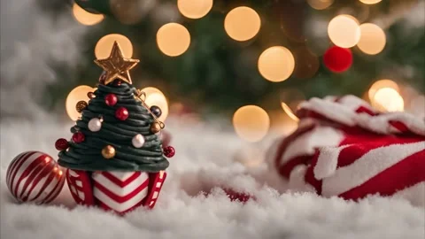 Christmas Tree Cupcake Stock Footage 293314496
