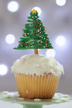 Christmas tree cupcake Stock-Fotos