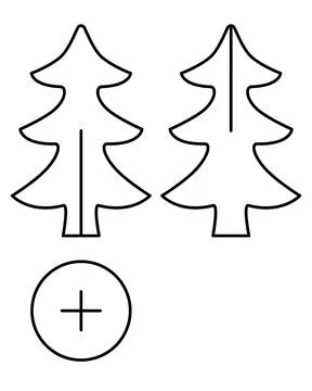 Christmas tree cut model. DIY Christmas tree, Printable DIY template for 3D Stock Illustration