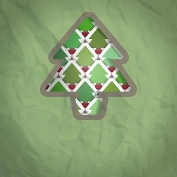 Christmas Tree Cut-out Background Illustrazione stock