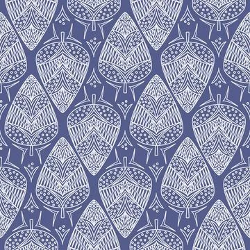Christmas tree on dark blue background seamless pattern for design. Christmas Illustrazione stock