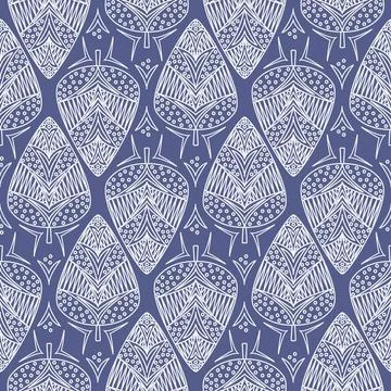 Christmas tree on dark blue background seamless pattern for design. Christmas Illustrazione stock