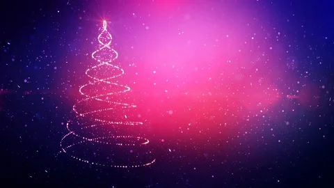 Christmas tree dark pink background Stock Footage 98955139