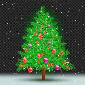 Christmas tree dark transparent background Stock Illustration
