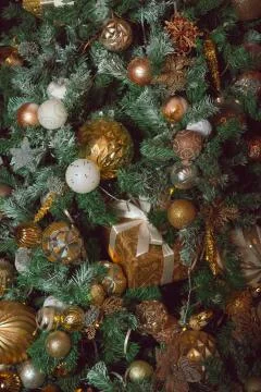 Christmas tree decor background Stock Photos
