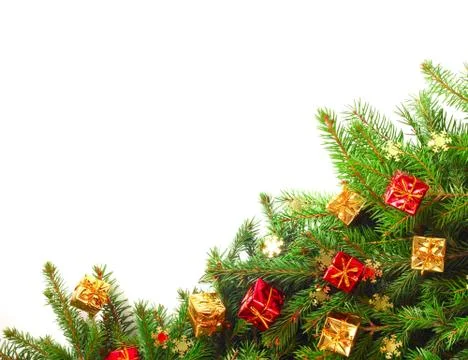 Christmas tree with decor Stock Photos