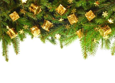 Christmas tree with decor Stock Photos