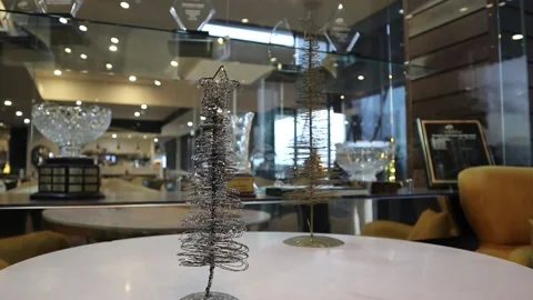 Christmas Tree Decor Silver Indoors Stock Footage 229457517