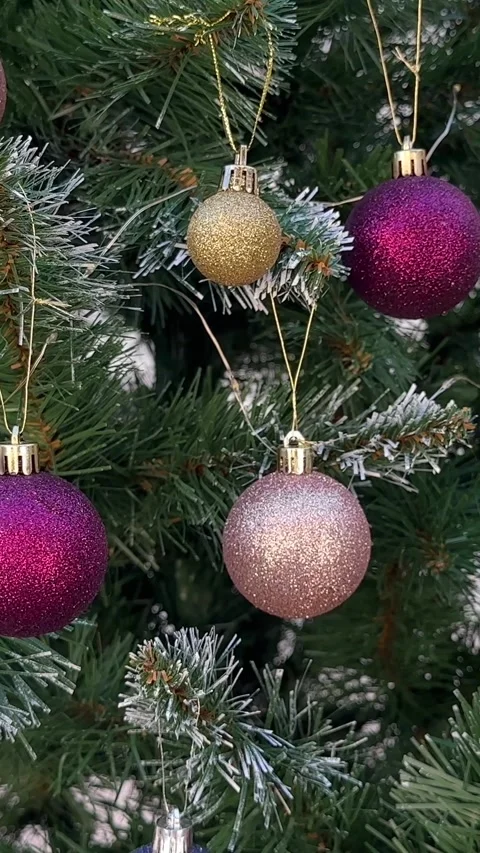 Christmas tree decorated with balloons Stock Footage 255038717