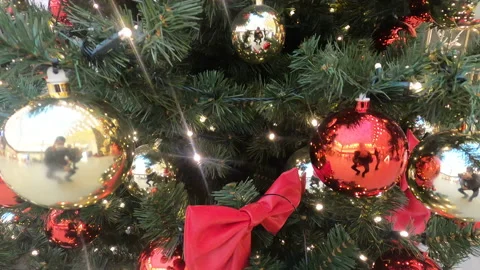 Christmas tree decorated with balls. Stock Footage 166231254