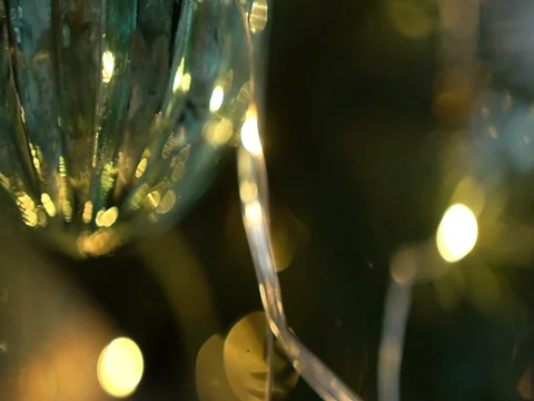 Christmas tree decorated with christmas tree toys and shining lights, close-up Video stock 83566531