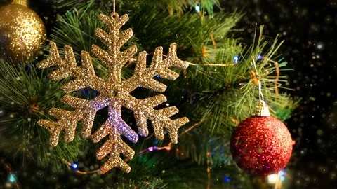 A christmas tree decorated 스톡 동영상 119721552