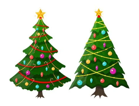 Christmas tree decorated Stock Illustration