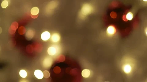 Christmas Tree Decorated In Jerusalem, From Defocused Bokeh Background to Focus Stock-Footage 80809288