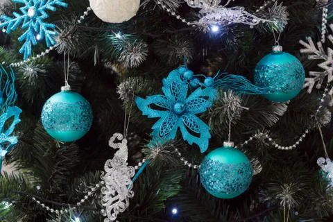 Christmas tree decorated Stock Photos
