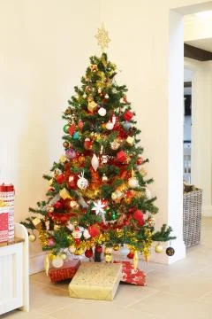 Christmas tree decorated Stock Photos