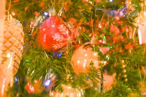 Christmas tree decorated Stock Photos
