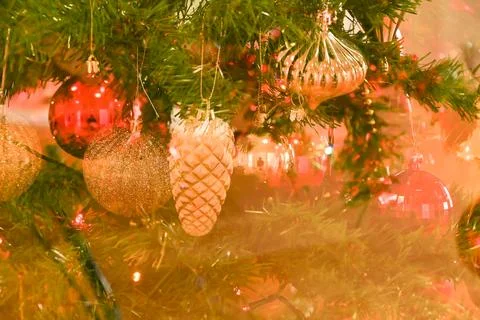 Christmas tree decorated Stock Photos